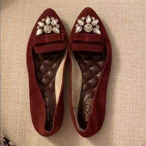 Michael kors burgundy flats